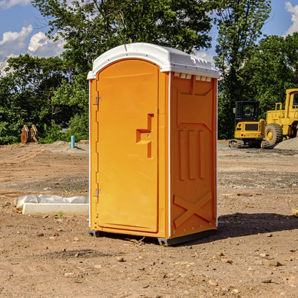 how often are the portable restrooms cleaned and serviced during a rental period in Cass